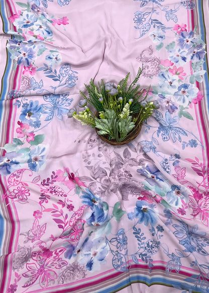 862A Georgette Pink Suit Fabric / CKC Georgette Suits