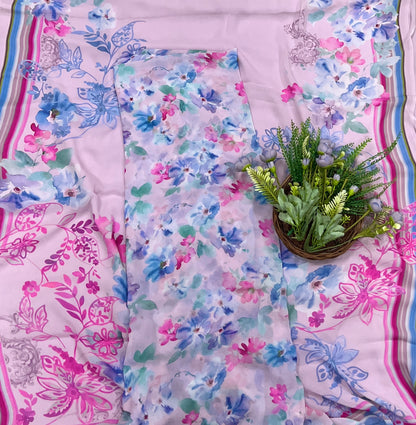 862A Georgette Pink Suit Fabric / CKC Georgette Suits