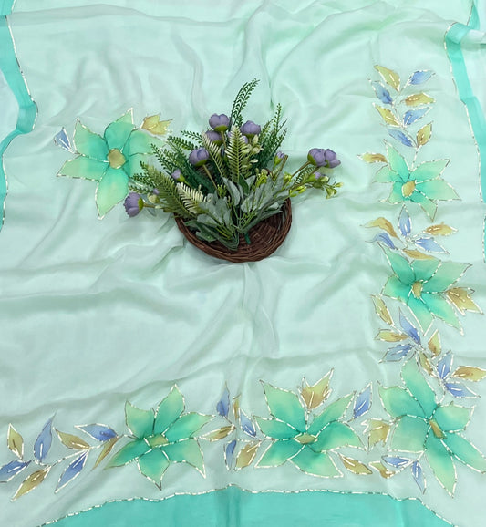 Chiffon Sea Green Suit Fabric/ CKC Partywear Collection