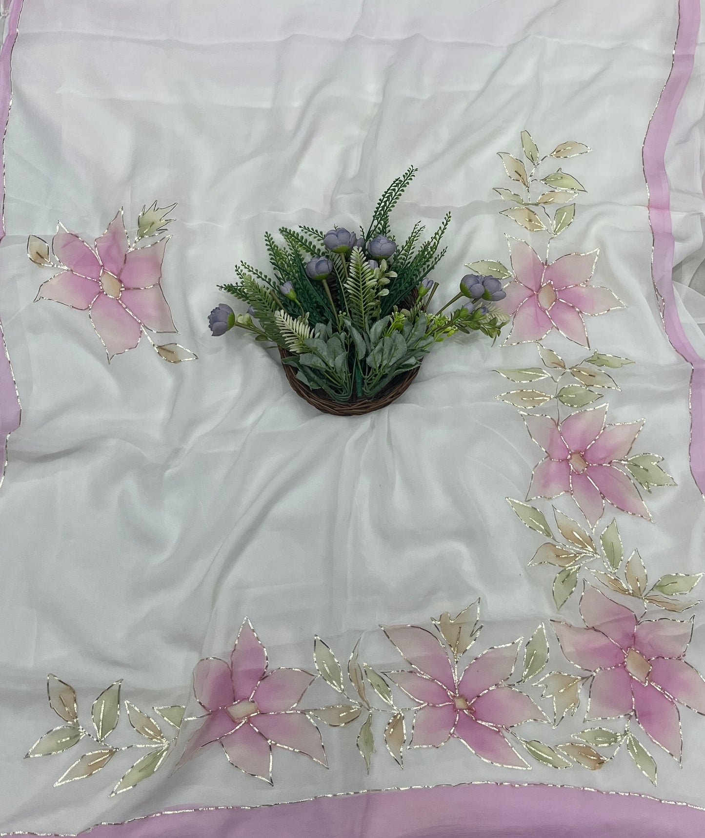 855A Crepe Cream Suit Fabric/ CKC Partywear Collection