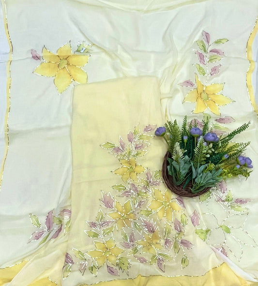 Chiffon Lemon Suit Fabric/ CKC Partywear Collection