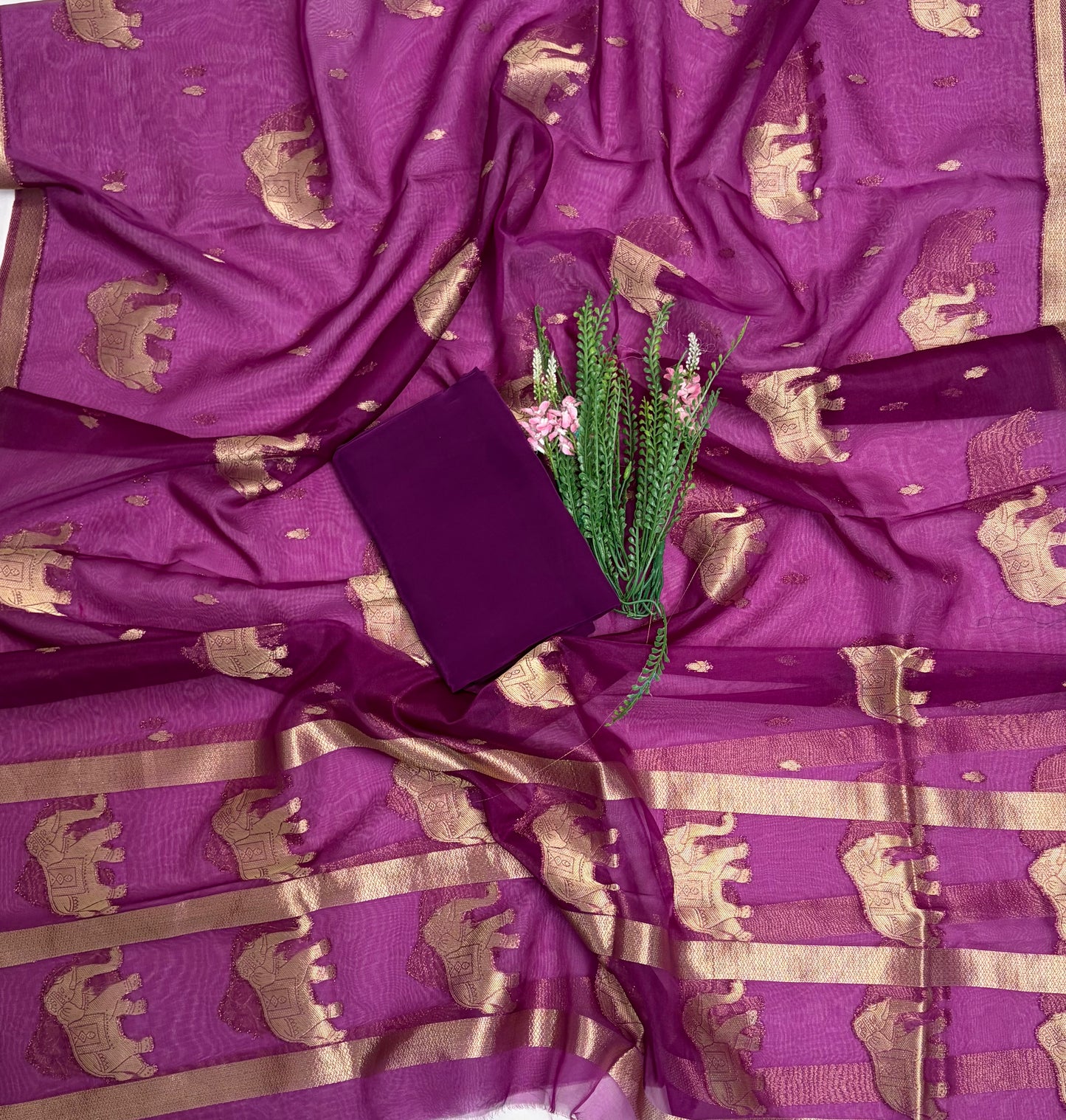 Brocade Purple Suit Fabric / Banarasi Baithak