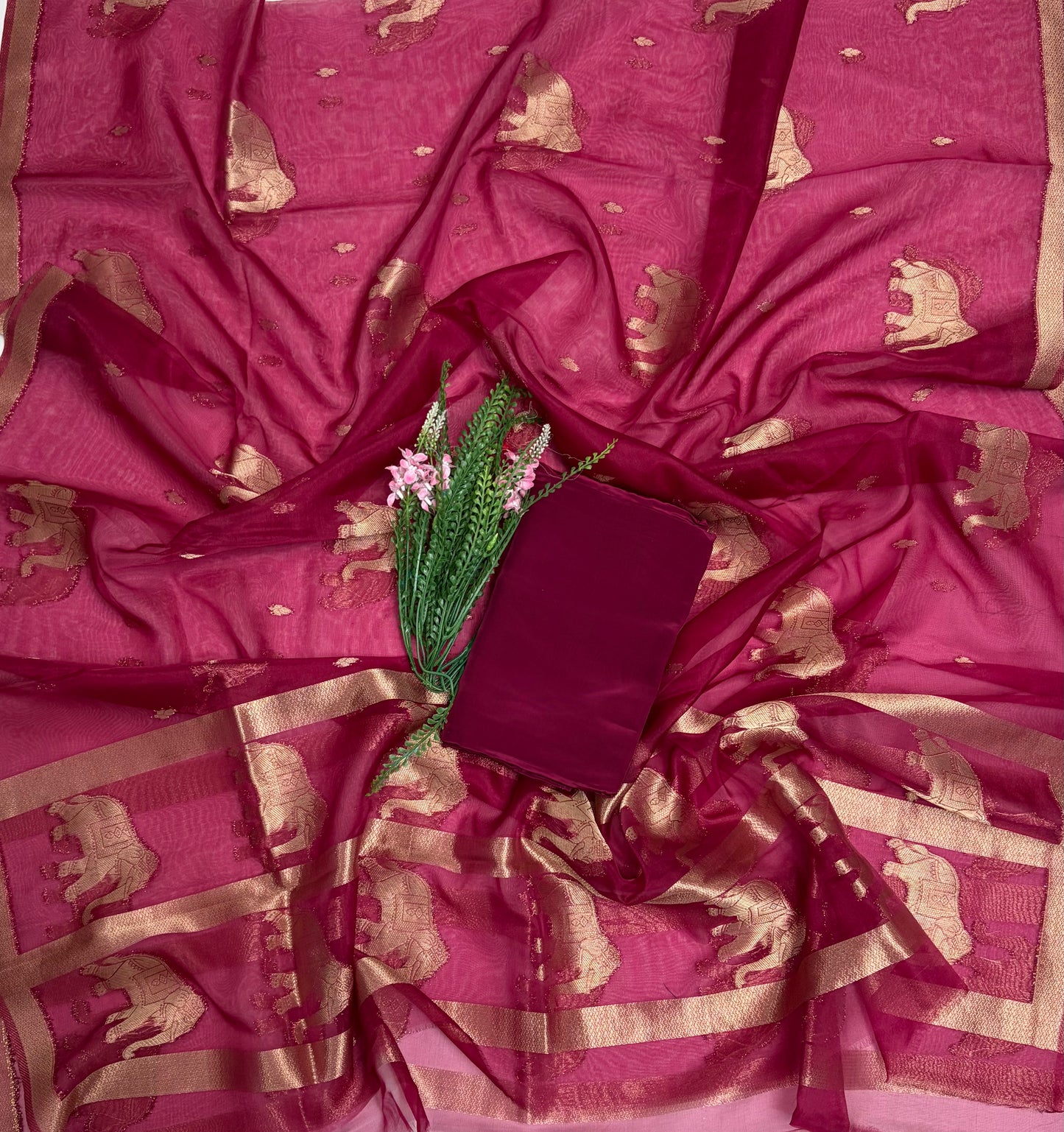Brocade Wine Suit Fabric / Banarasi Baithak