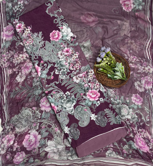 606A Muslin Wine Suit Fabric / CKC Muslin Suits