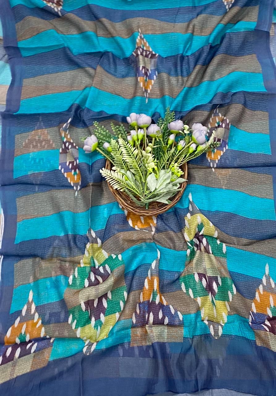 805D PURE MUL COTTON BLUE SUIT FABRIC / CKC MUL COTTON SUITS