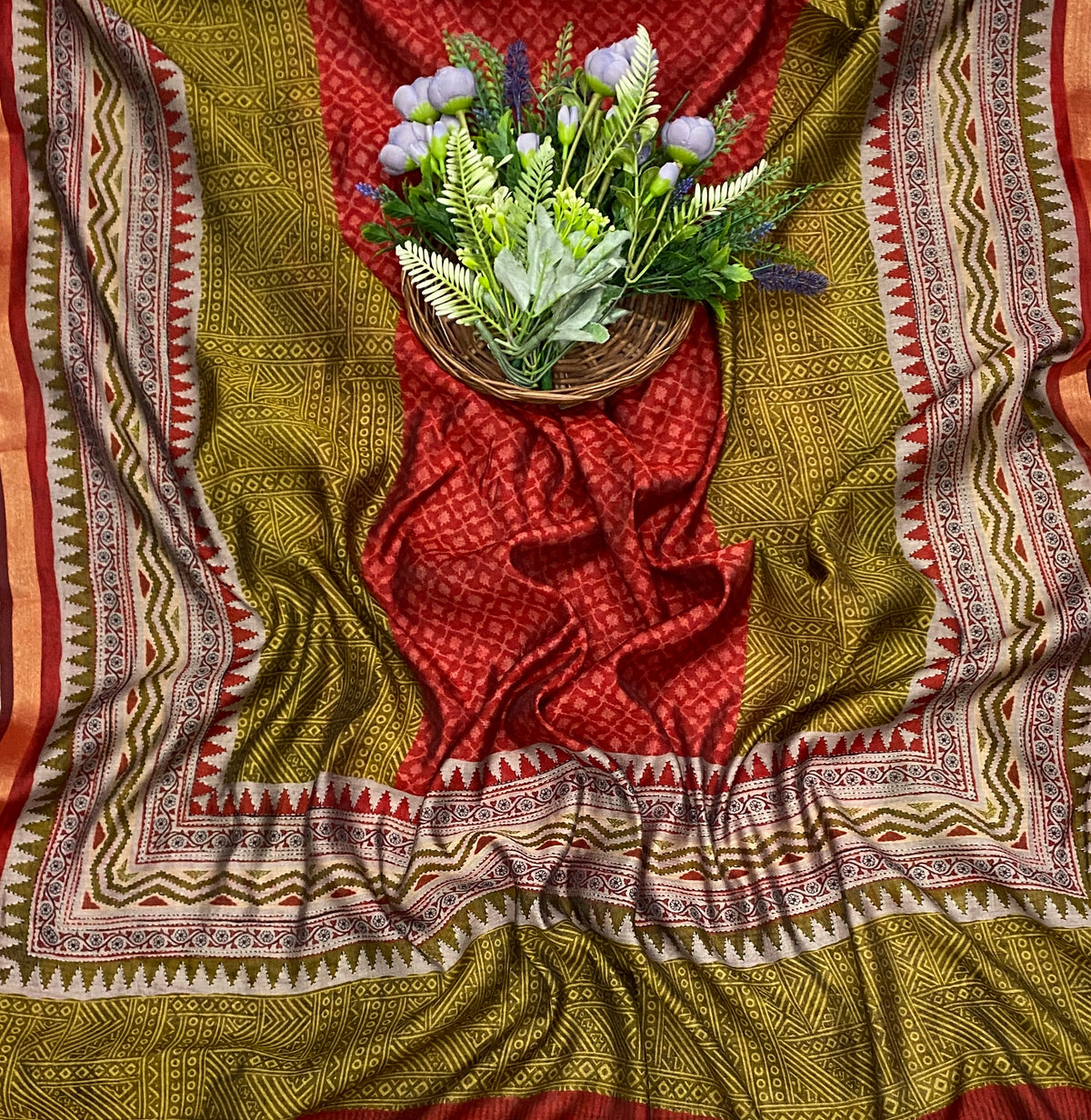 802D MAHESHWARI MUSTARD WITH RED SUITS / CKC MAHESHWARI SUITS