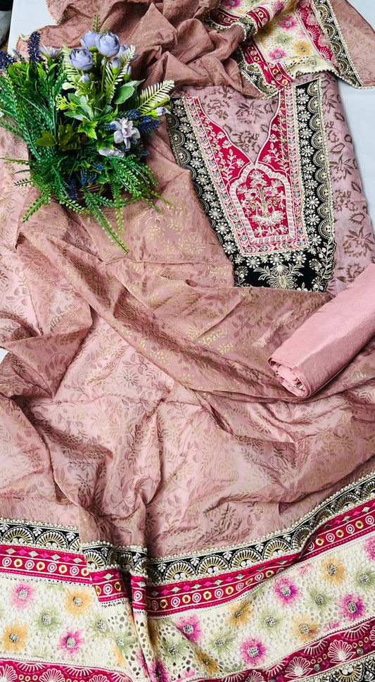 Organza Pink  Suit Fabric / Summer Bazaar PT 6