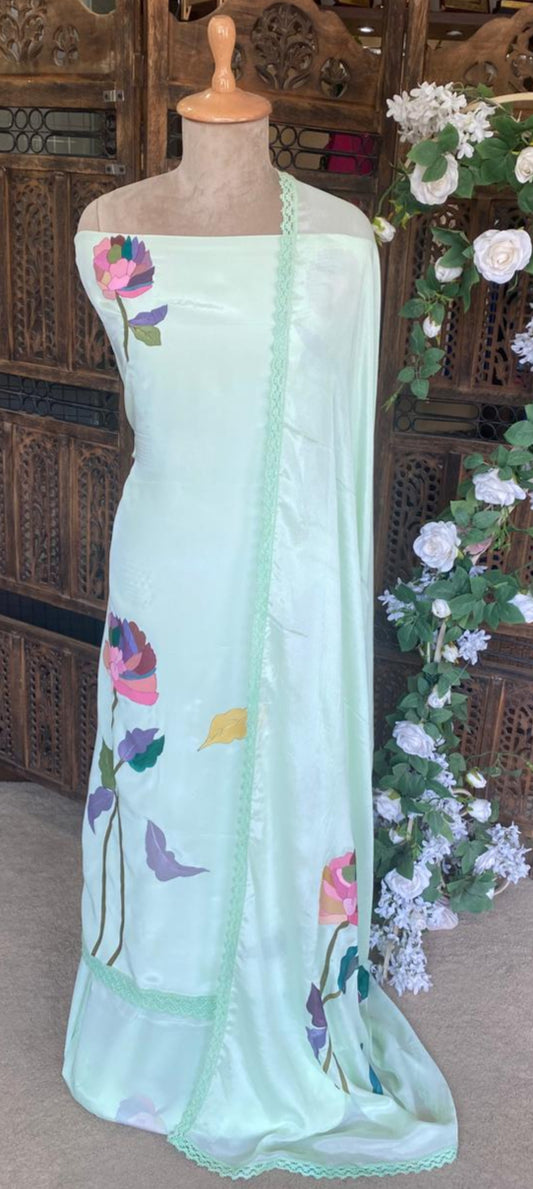 Crepe Green Suit Collection / Hand Painted Suits Collection