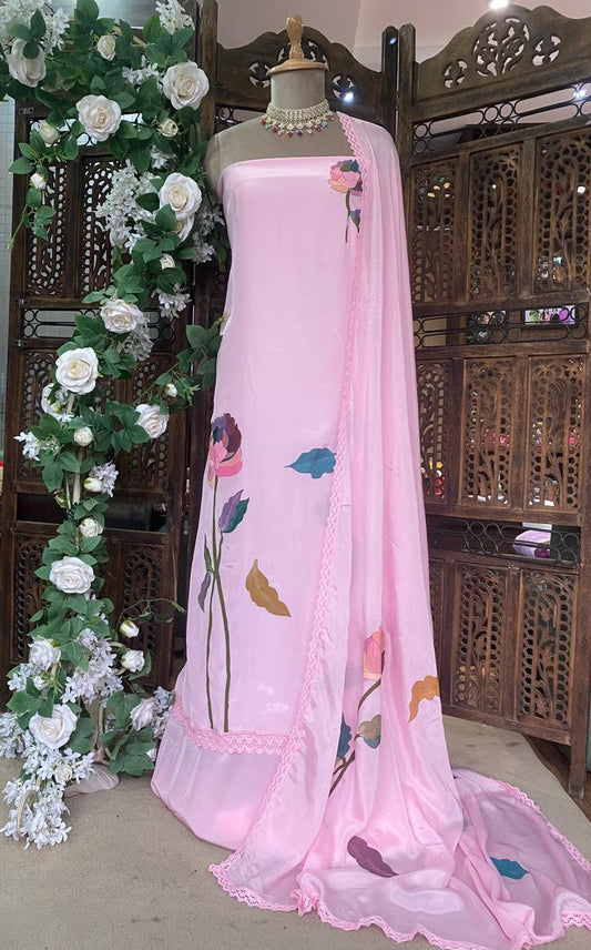 Crepe Pink Suit Collection / Hand Painted Suits Collection