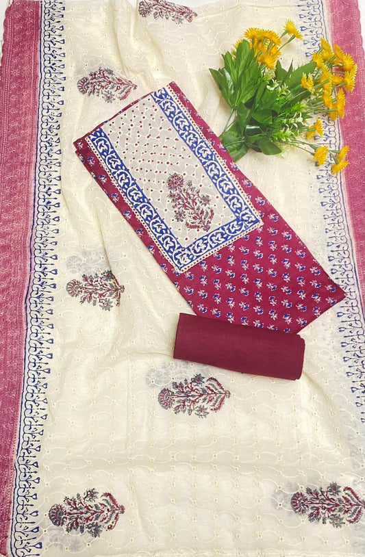 Cotton Wine Suit Fabric /Cotton Bazaar PT 2
