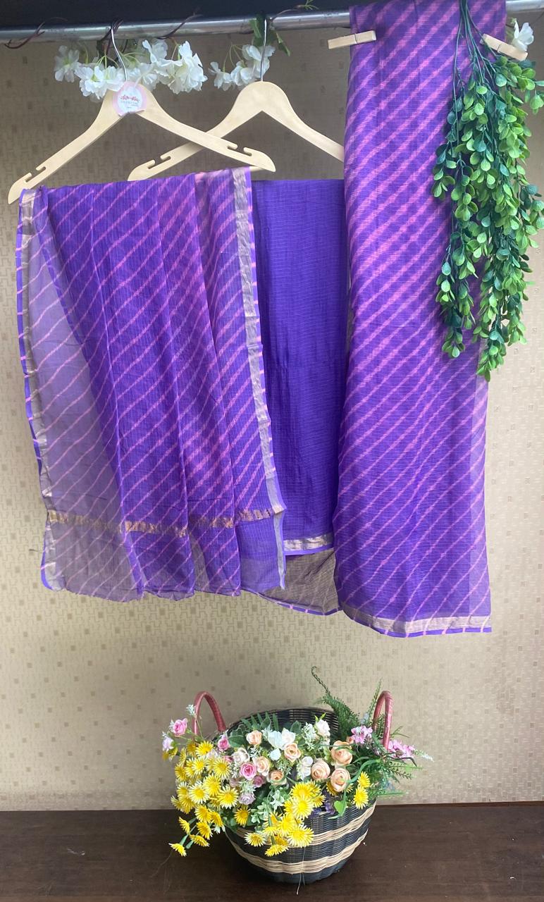 Kotta Doria Purple Saree / Cotton Sarees
