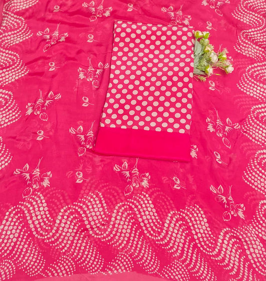 Crepe Polka Dot Gajri Suit Fabric / Polka Story