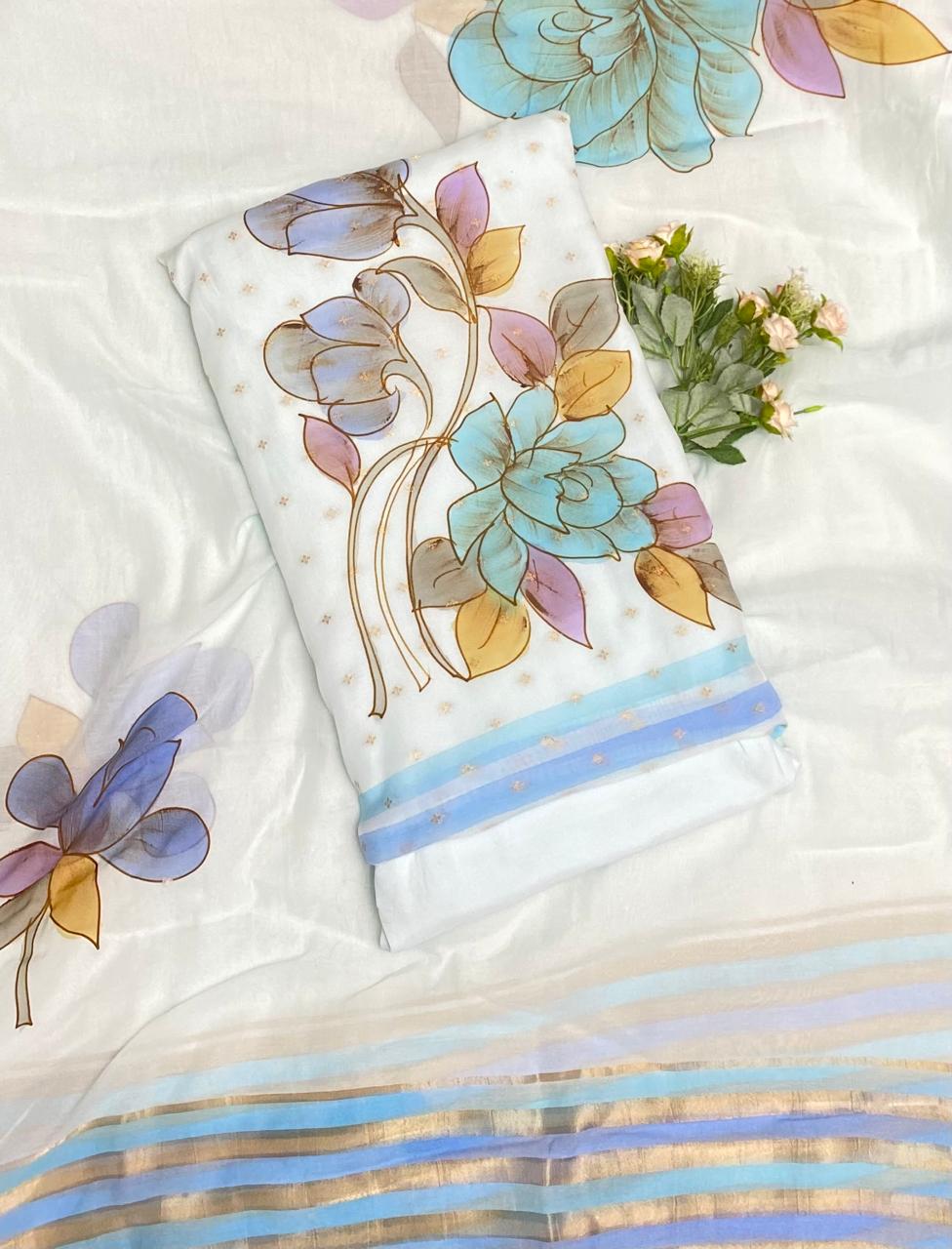 Mal Cotton Sky Blue Suit Fabric /Easy Breezy