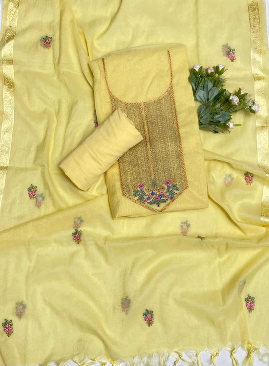 Mal Cotton  Yellow Suit Fabric / Cotton Bazaar