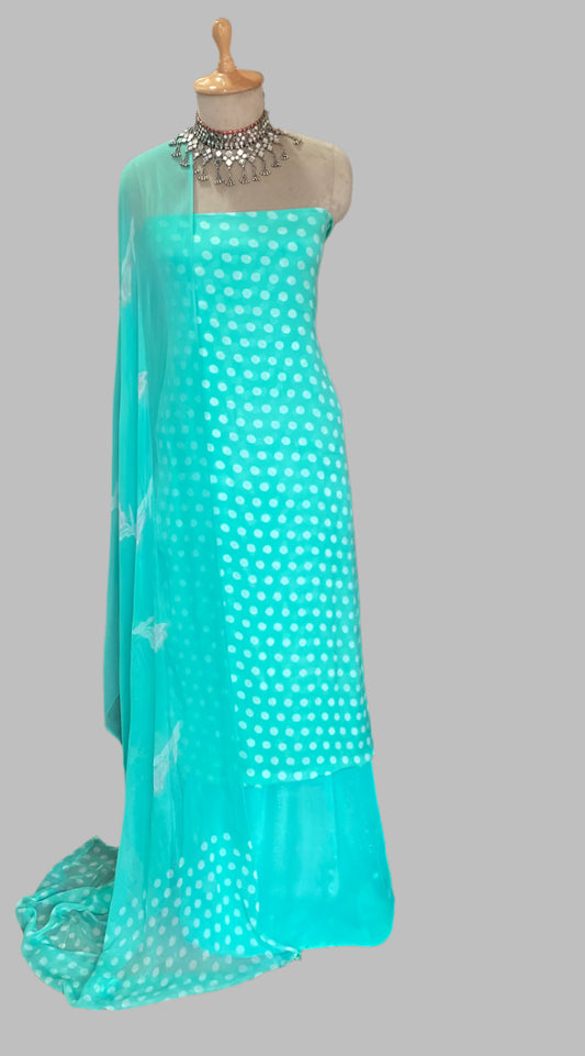 Chinon  Polka Dot Sea Green Suit Fabric / Polka Story