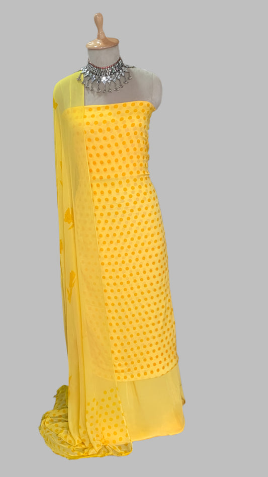 Chinon  Polka Dot Yellow Suit Fabric / Polka Story