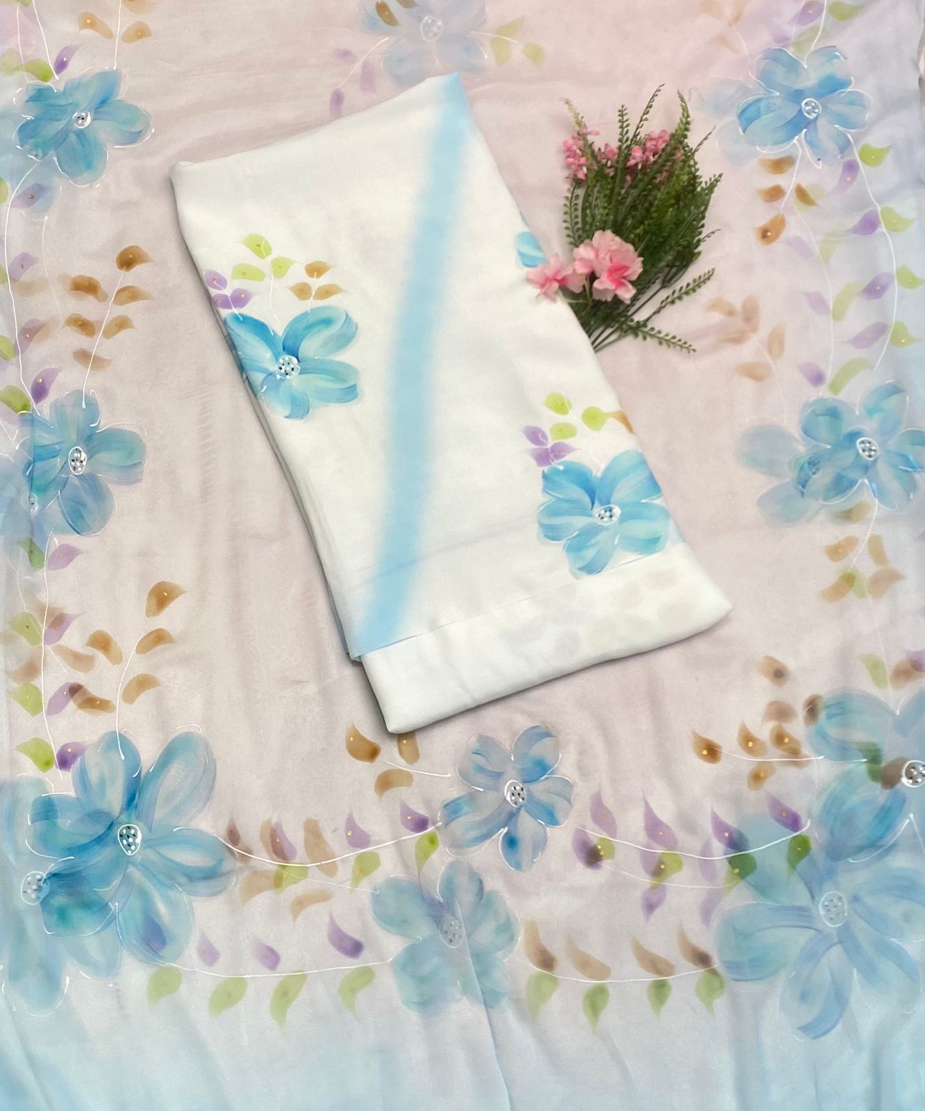 Mal Cotton Sky Blue Suit Fabric/ New Product Sale
