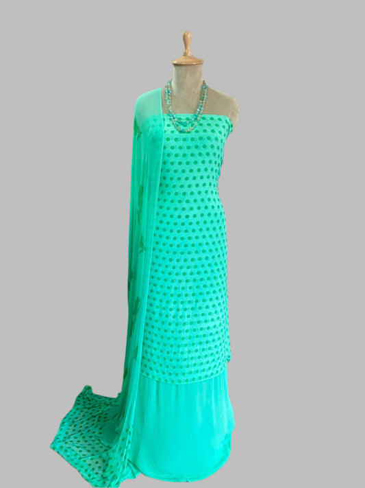 Chinon Polka Dot Green Suit Fabric / Polka Story