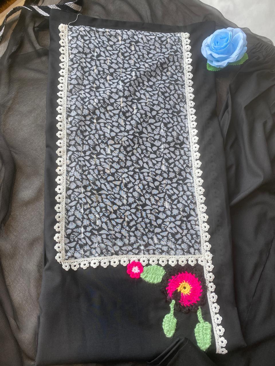 Cotton Black Suit Fabric / Magic Of Resham 2025