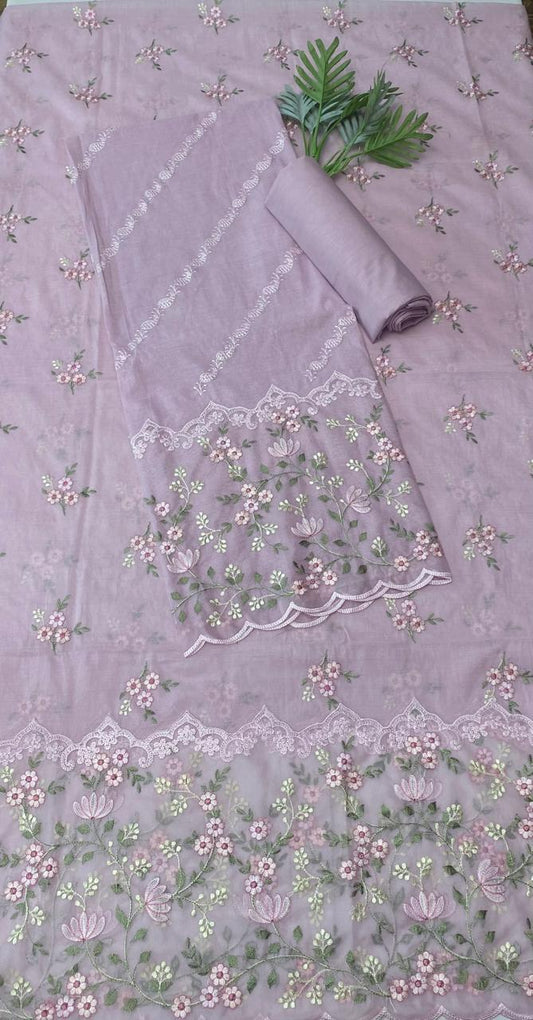 (Pre-Order) Mal Cotton Lilac Suit Fabric / Cotton Bazaar