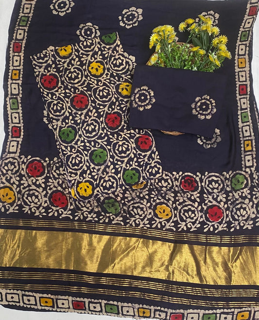 Cotton Navy Blue Suit Fabric / Cotton Bazaar