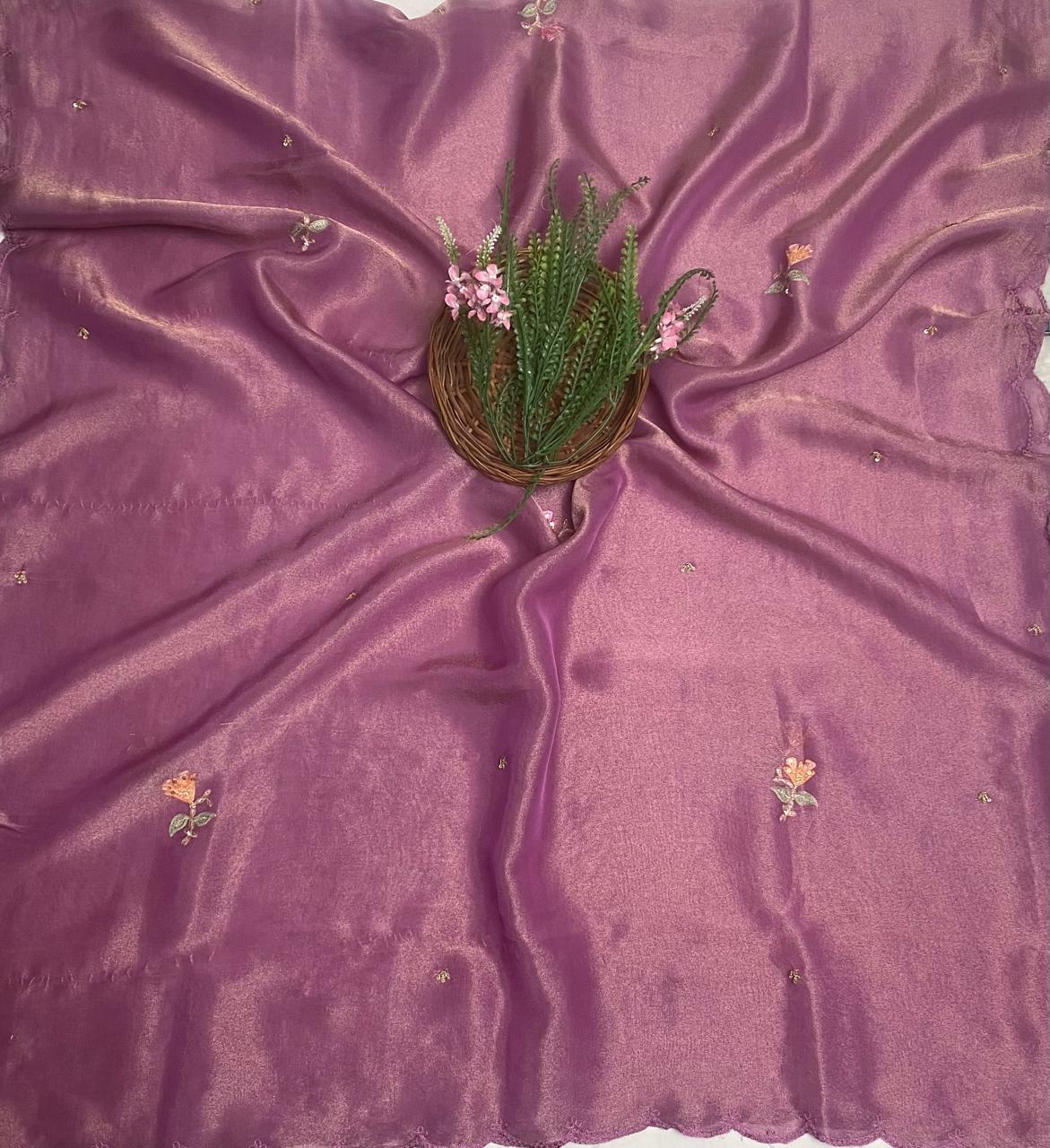 Shimmer Purple Suit Fabric/ Karwachauth Collection