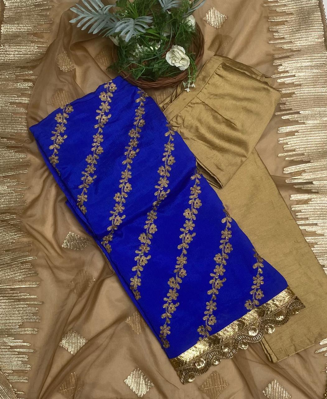 Chinon Royal Blue Suit Fabric / Festive Vibe