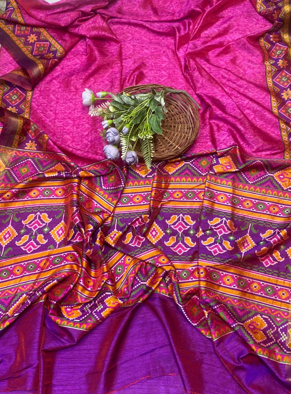 Patola Silk Purple Suit Fabric / Summer Elegance