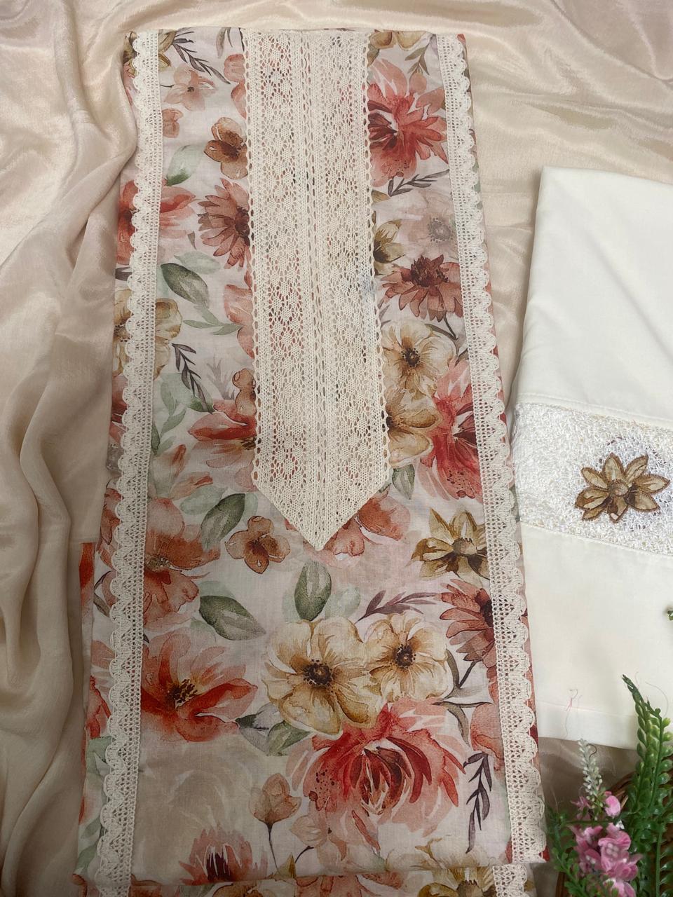 Cotton Muslin Skin Suit Fabric / Magic Of Resham 2025
