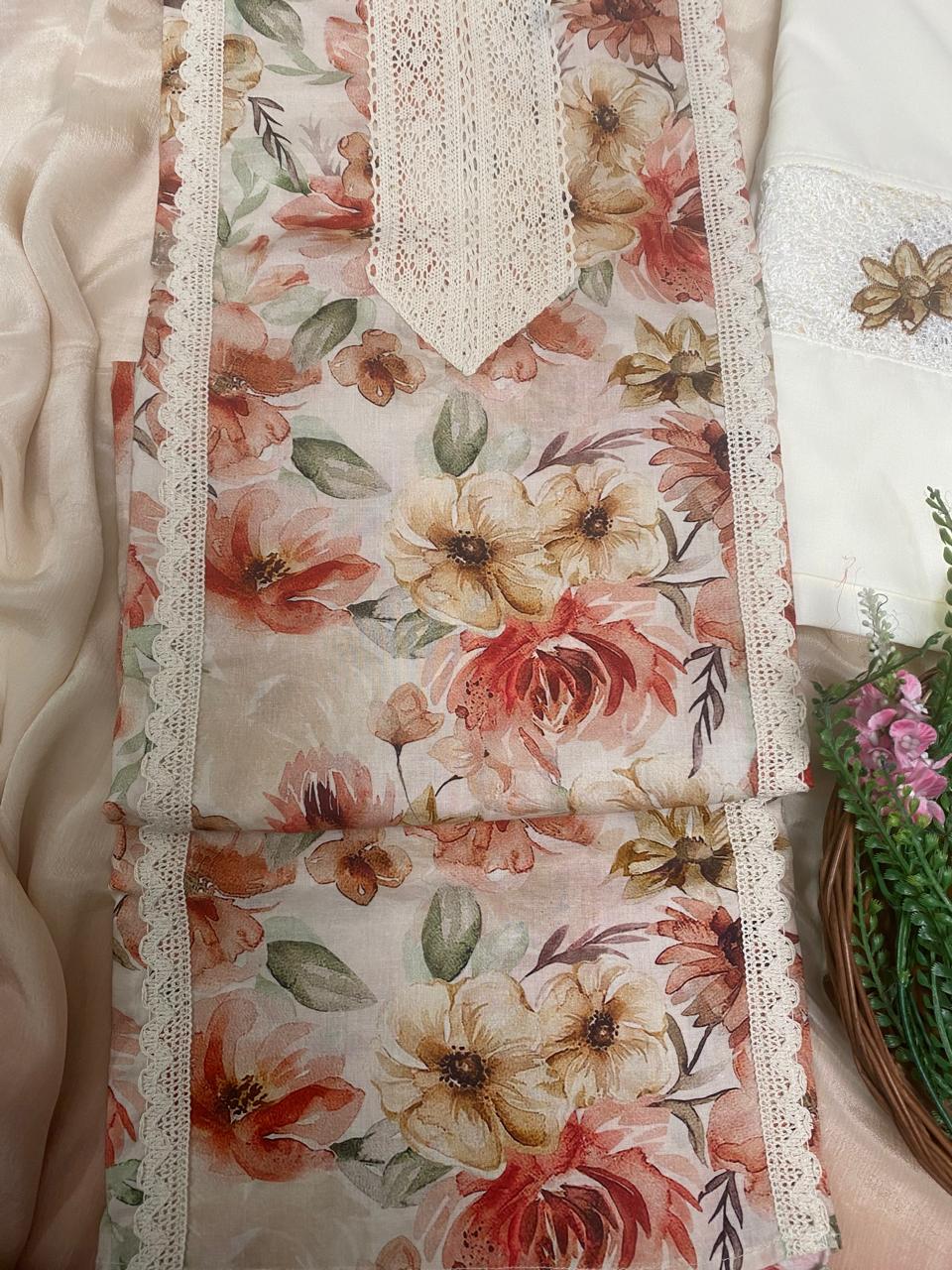 Cotton Muslin Skin Suit Fabric / Magic Of Resham 2025