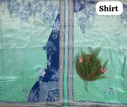 जामदानी ग्रीन सूट फैब्रिक / कॉटन बाज़ार पीटी 2