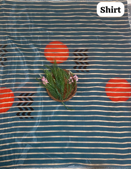 Crepe Peacock Blue Co-Ord Set Fabric / Co-Ord Set Collection