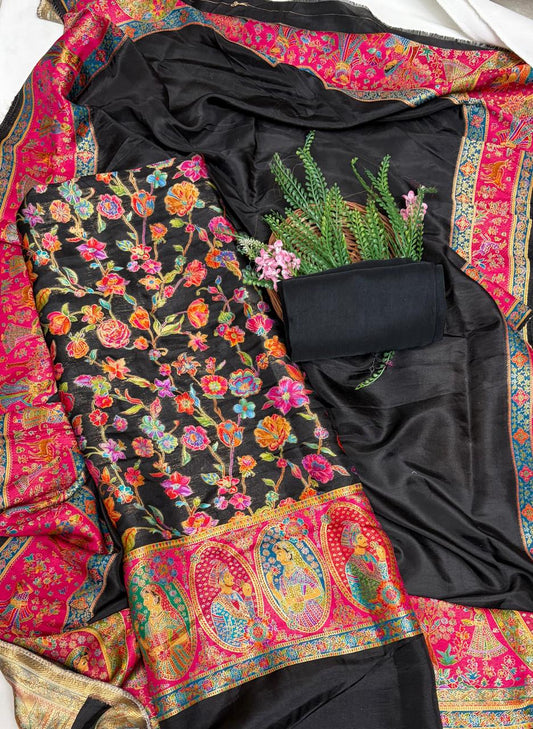 Banarasi Black Suit Fabric / Festive Vibe