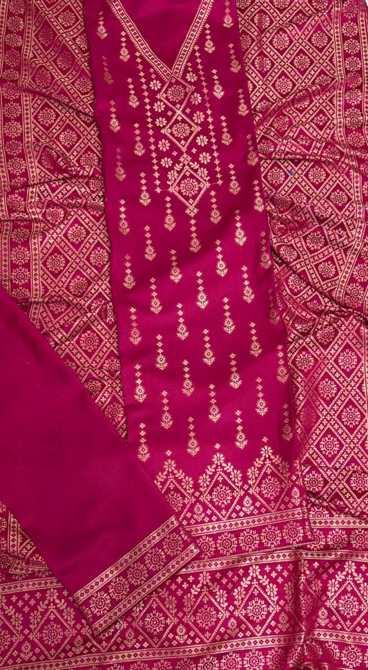 Pashmina Magenta Suit Fabric/ Winter Suits