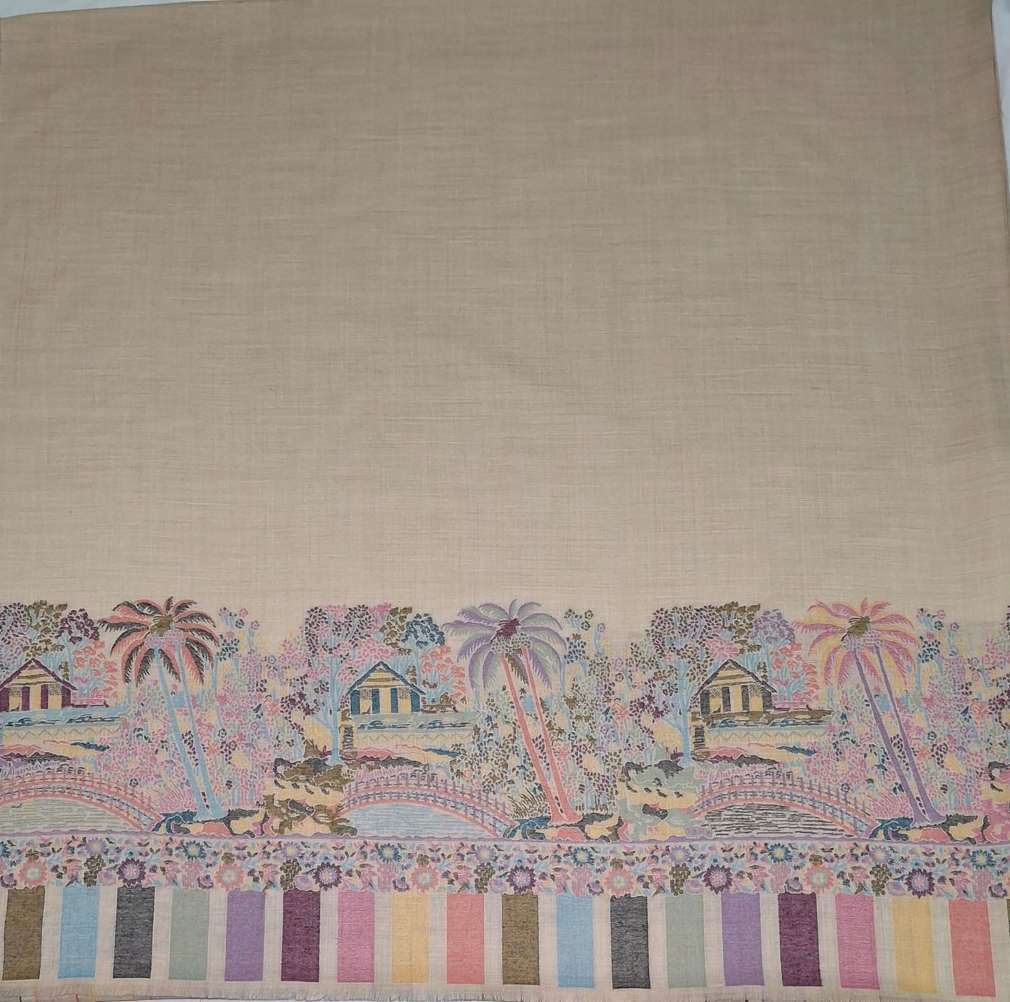 Pashmina Beige Shawl Fabric / Pashmina Shawls