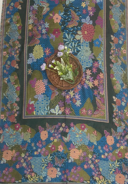 Pure Silk Pashmina Green Suit Fabric / CKC Winter Suits