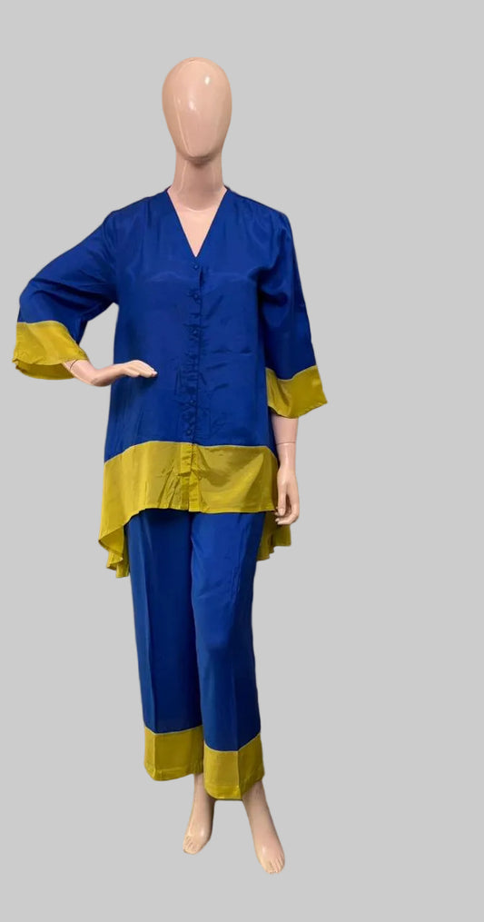 Muslin Navy Blue  Stitched Co-Ord Set / CKC Co-Ord Set Collection