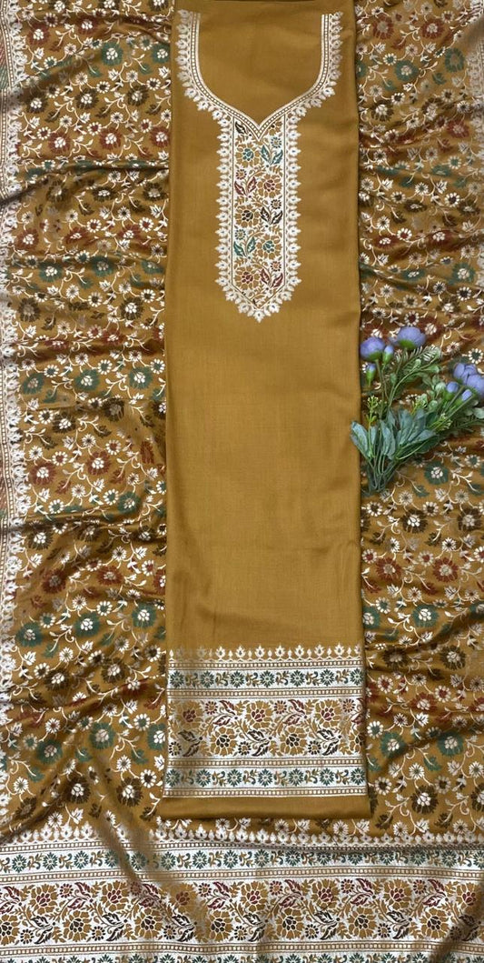 Pashmina Yellow Suit Fabric/ CKC Winter Suits