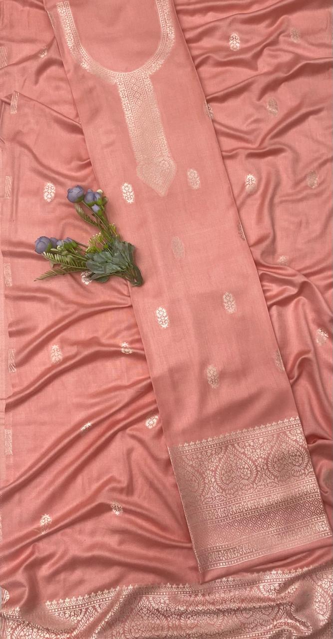 Pashmina Peach Suit Fabric/ CKC Winter Suits