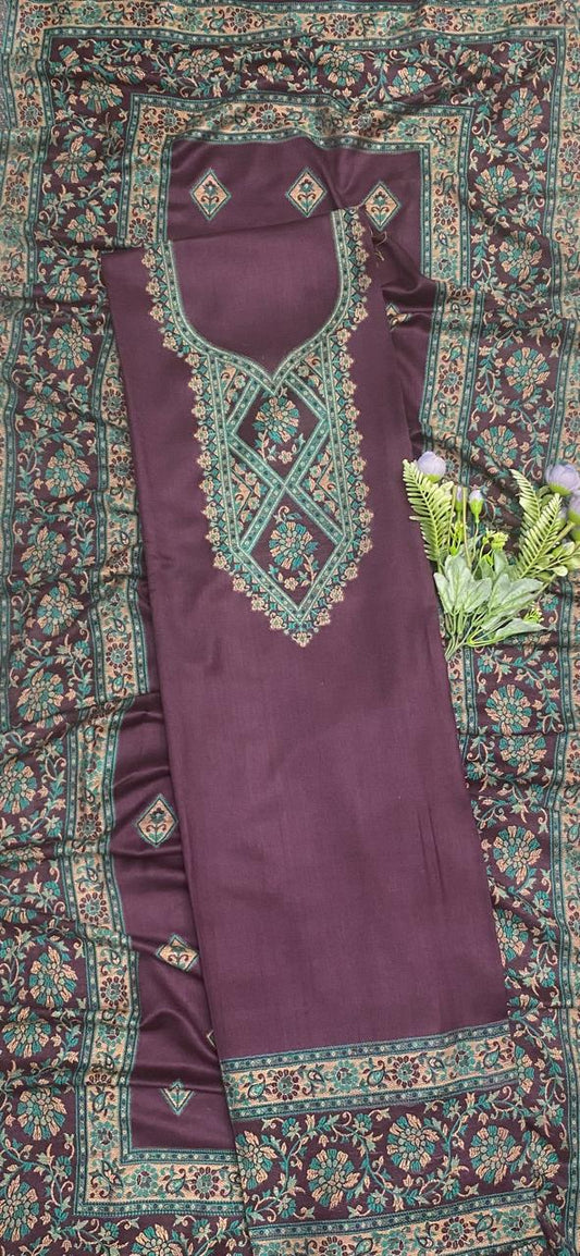Pashmina Purple Suit Fabric/ CKC Winter Suits