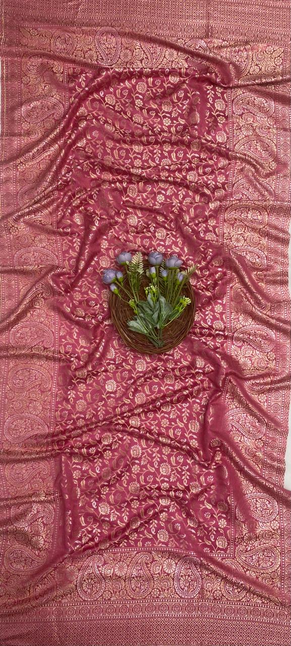 Banarasi Pashmina Light Blush Pink Suit Fabric/ CKC Winter Suits