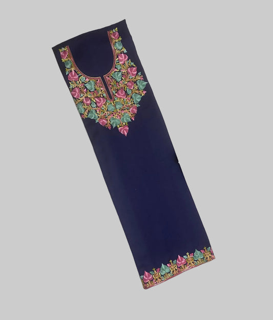 Pashmina Navy Blue Phiran Set Fabric /CKC Phiran Collection