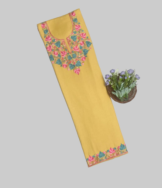 Pashmina Dusty Yellow Phiran Set Fabric / CKC Phiran Collection