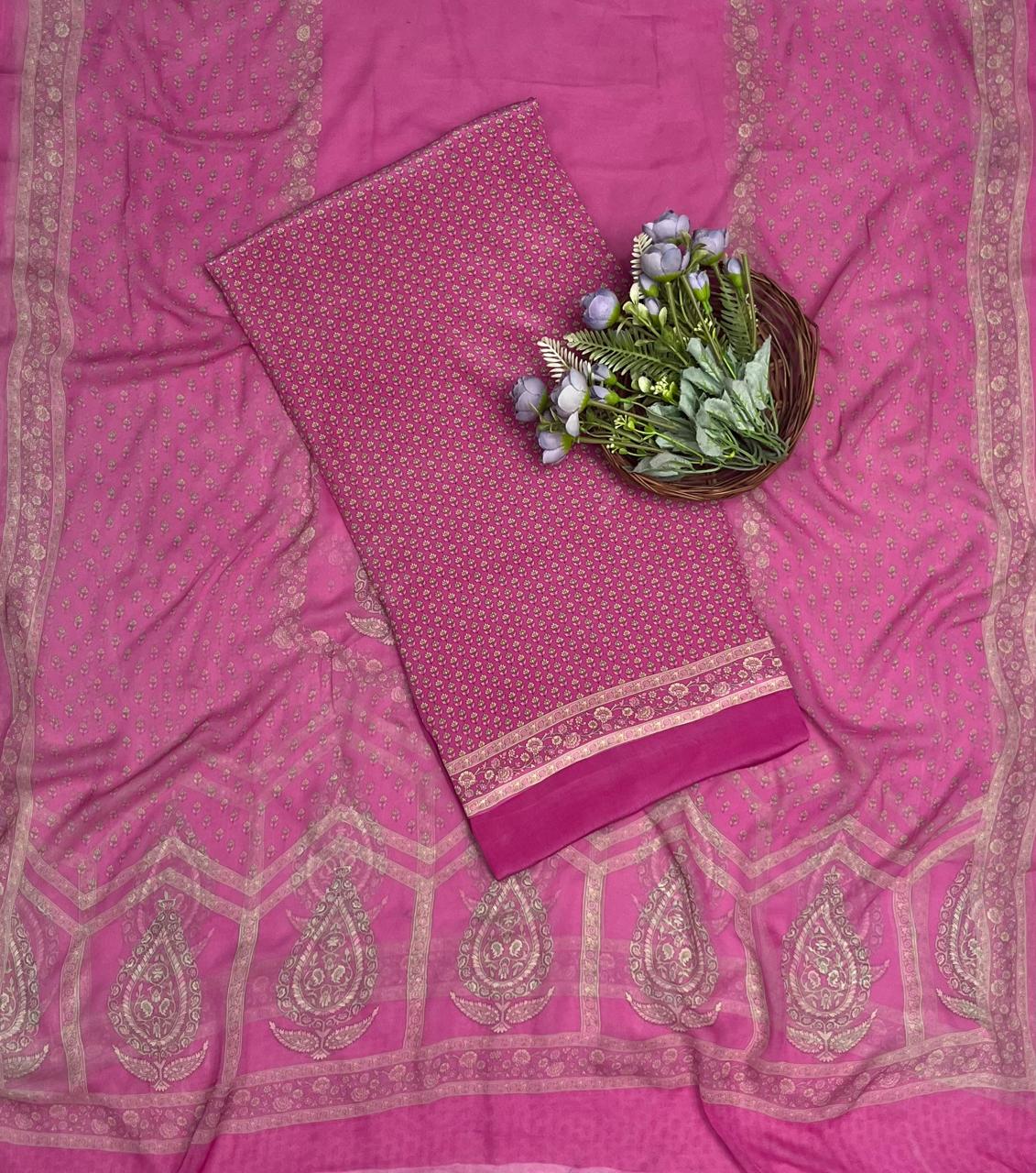 155A Crepe Pink Suit Fabric / CKC Crepe Suits