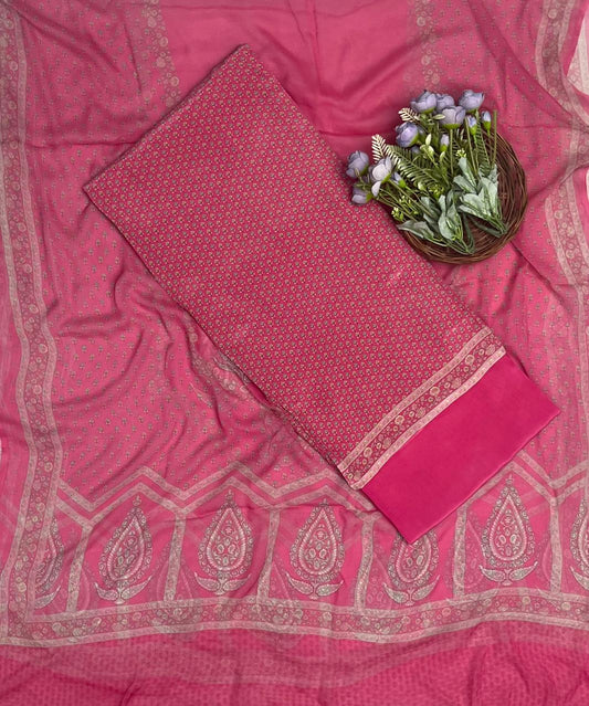158A Crepe Carrot Pink Suit Fabric / CKC Crepe Suits