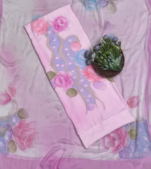 मलमल लिनन बकाइन सूट कपड़ा /