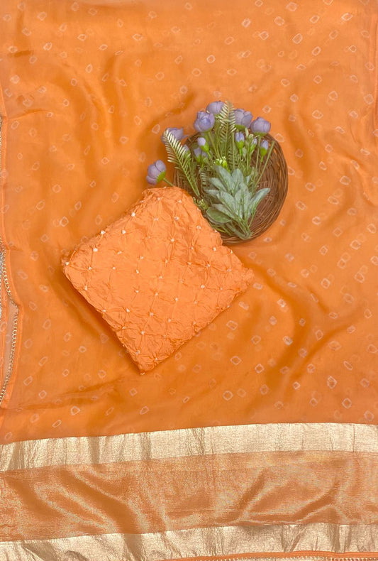 287B Jaipuri Crepe Peach Suit Fabric / CKC Jaipuri Suits