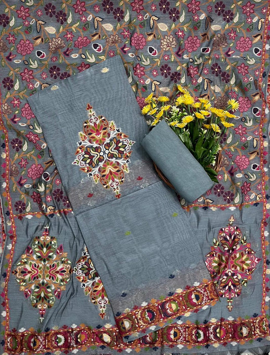 जॉर्जेट सी ग्रीन सूट फ़ैब्रिक / ईज़ी ब्रीज़ी PT-3