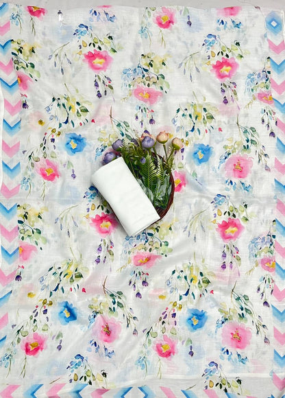 Ckc 855 Linen White With Pink  Suit Fabric / CKC Linen Suits