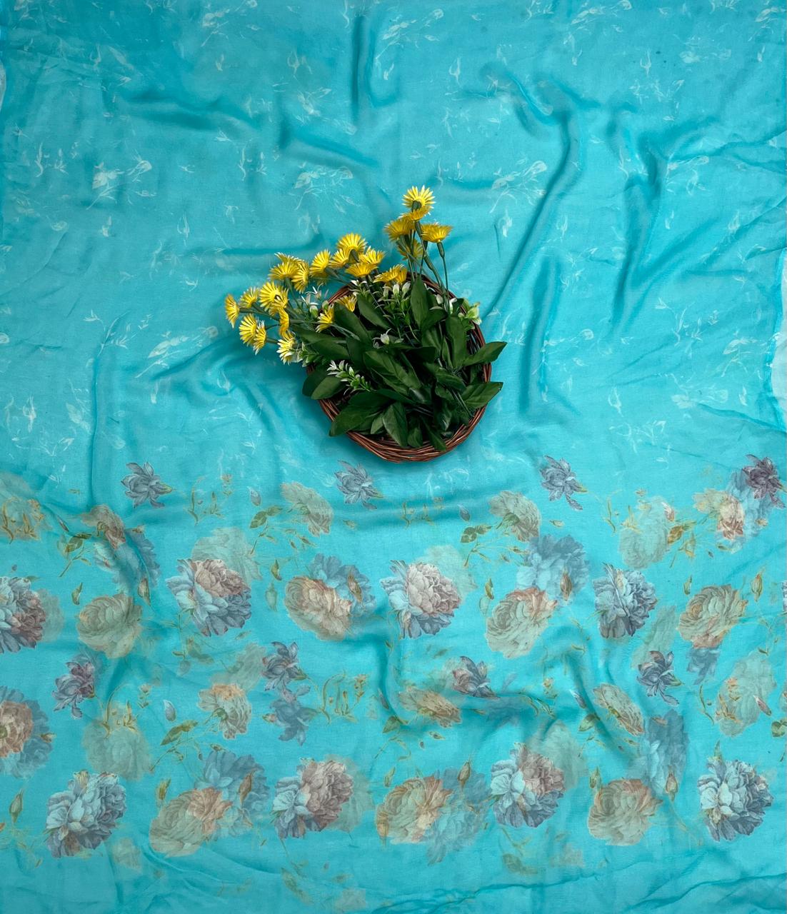 Georgette Sky Blue Suit Fabric / CKC Georgette Suits